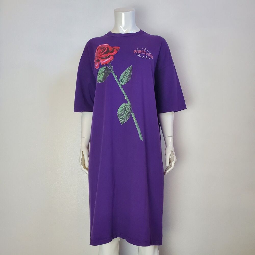 Vintage 90s Jerzees Purple Portland Nightshirt